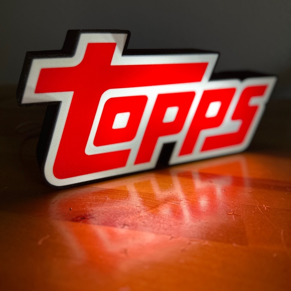 Topps Illuminated Red and White Sign